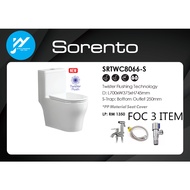 SORENTO NEW TWISTER FLUSHING ONE PIECE WATER CLOSET JAMBAN WC SRTWC8066-S