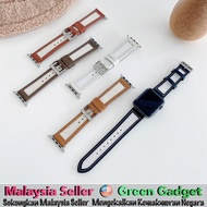 🇲🇾 Compatible For Apple Watch 38MM/40MM/41MM/42MM/44MM/45MM Strap Canvas + Leather tali jam tangan 手