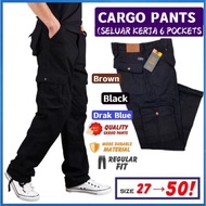 SELUAR POCKET 3999#/ CARGO PANTS/ KARGO SLACK SIX POCKETS/ SELUAR KERJA/  ENAM POCKETS/ HITAM BIRU G