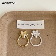 WINTESTAY Heart Ring, Stainless Steel Exquisite Letters Ring, Fashion Personality Glossy Surface "YE