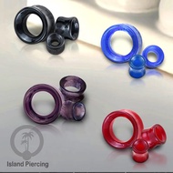 Pyrex Glass Piercing Ear Tunnel Earrings. Piercing tunnel with many color variations