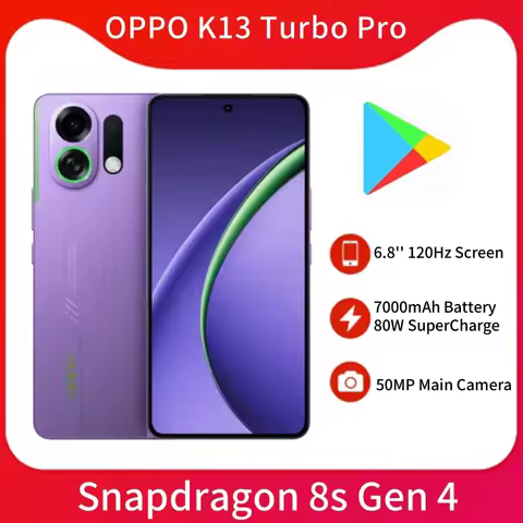 OPPO K13 Turbo Pro 5G Smart Phone Snapdragon 8s Gen 4 50MP Rear Camera 7000mAh 80W SuperVOOC 6.8 Inc