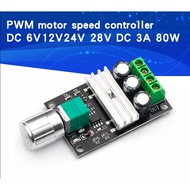 PWM Motor DC Adjustable PWM Motor DC Speed Controller 3A Dimmer Motor Speed 6V 12V 24V 28V 3A 80W