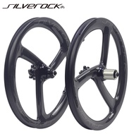 SILVEROCK Carbon Trispoke Wheels 20" 1 1/8" 451 16" 1 3/8 349 Disc Brake Tri Spoke for JAVA FNHON Minivelo Folding Bike 3 Spokes