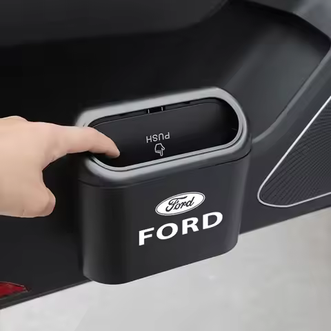 Car Trash Bin Hanging Storage Box ABS Square Pressing Trash Bin For Ford Fiesta EcoSport Ranger Mond