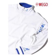 【喵鼓打】現貨 日本 WEGO ★ KANGOL 棉質 白色 長袖上衣 休閒上衣 運動上衣 冬天衣服 L號