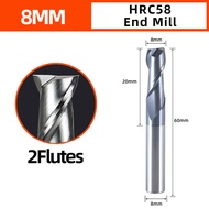 Carbide End Mills Cutter CNC tools HRC58° Flat  2 Flute Milling Cutter For Mould Steel