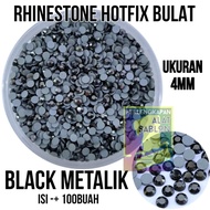 RHINESTONE ROUND 4MM HOTFIX BLACK METALLIC STICK