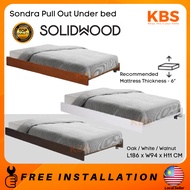 (FREE Shipping) KBS Sondra Solid Wood Trundle / Single Saiz / Wooden Pull Out Underbed / Sliding Bed