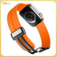 Magnetic Buckle Silicone Strap for smartwatch Ultra/Ultra 2 49mm 45mm 41mm Series 10 9 8 7 6 5 4 3 B