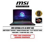 MSI Katana A15 AI B8VF 482 (15.6" FHD IPS 144Hz/Ryzen 7 8845HS/16GB DDR5/512GB SSD/RTX4060/Win11)