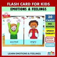 Emotions & Feelings Flash Card for Kids English Flash Card Educational Cards Autism Speech Therapy