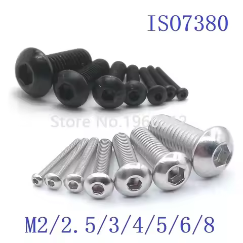 5-50p ISO7380 M2 M2.5 M3 M4 M5 M6 M8 304 A2 Round Stainless Steel or Black G10.9 Hex Socket screw Bu