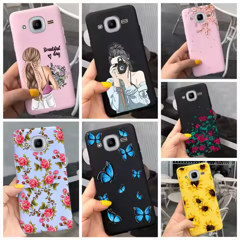 For Fundas Samsung Galaxy J2 (2016) SM-J210F SM-J210G Phone Cover Case Sunflower Butterfly Pattern S