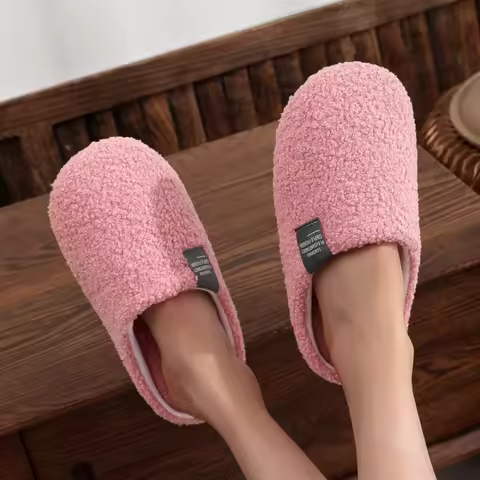 Winter Warm Slippers Women Men House Soft Shoes Comfortable Flat Heel Home Indoor Bedroom Simple Sli