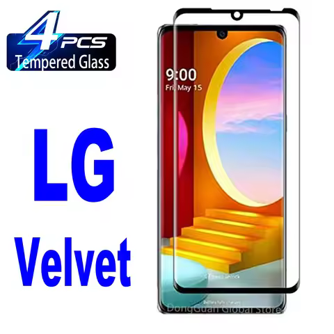 2/4PCS Curved Tempered Glass For LG Velvet / LG G9 LM-G900N LM-G900EM LG Wing 5G Full Cover Screen P
