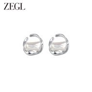 zengliu | Silver Artificial Pearl Exaggerated Circle Earrings