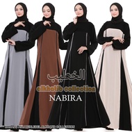 abaya nabira ibu (tersedia couple anak) alkhatib collection - hitam l