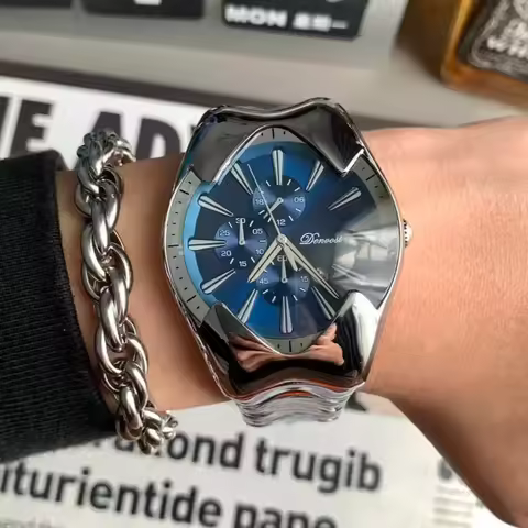 Decorative Creative Dial Men's Watches Y2k Special-shaped Snake Style Personality Cool Watch Steel S