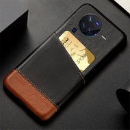 Case Casing For VIVO X80 Pro Mixed Splice PU Leather Credit Card Holder Cover For VIVO X80 X70 Pro Plus X60 Pro Plus Funda Coque