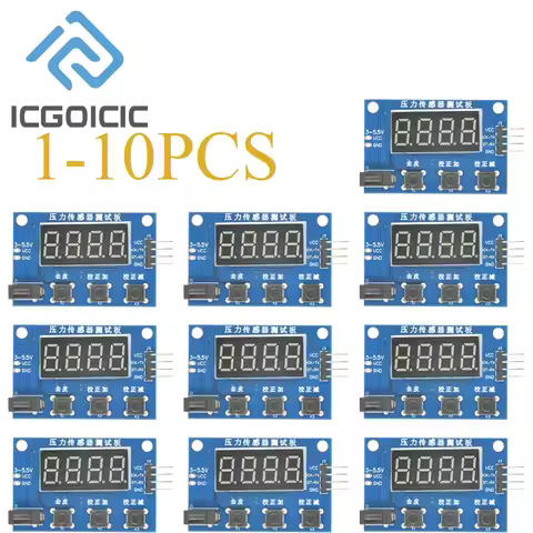1-10PCS HX711 Load Cell AD Module with 4 Digit Display, 24-Bit Electronic Scale Weighing Instrument 