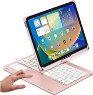 360 Rotatable Keyboard Case for iPad Air 5/Air 4/iPad Pro 11 2022/2021/2020, iPad Pro 11 Case with Backlits Bluetooth Touchpad Keyboard Smart Cover with Pencil Holder, Rose Gold