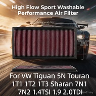 For VW Tiguan 5N Touran 1T1 1T2 1T3 Sharan 7N1 7N2 1.4TSI 1.9 2.0TDI High Flow Sport Washable Air Fi