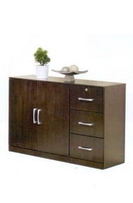 RUBBER WOOD VENEER SIDE CABINET