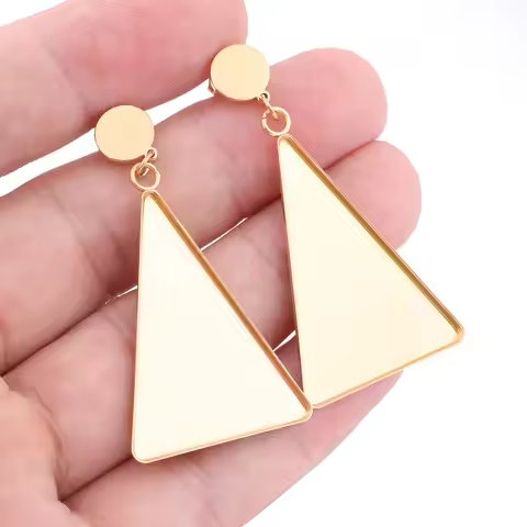 6pcs Stainless Steel Post Earring Studs Findings Fit 23x33mm Cabochon Earring Base Setting Blanks Di