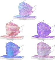 50 Pack KF_94 Kids Face_Masks with 4D Printed Designs, 4-Ply Disposable Face_Mask with Nose Wire for