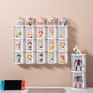35.5cm. * 11cm. * 35.5cm. Multi-Layer Handmade Storage Box Acrylic Wall-Mounted Rack Rotating Doll D