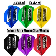 Pentathlon Darts Flight - STANDARD Colours Extra Strong Clear Window 100 Micron Dart Flights