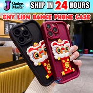 Redmi Note 9s 9 Pro 10 10s 11 11s 12 13 14 Pro Pro+ 5G fon sarung solid 3D CNY lion dance soft phone