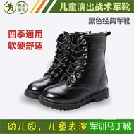 เด็กรองเท้ามาร์ตินเด็กรองเท้าทหารรองเท้าเด็กรองเท้าเดียวใหม่สีดำนักเรียนฝึกทหารแสดงรองเท้าบู๊ต