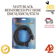 MATT BLACK REINFORCED PVC HOSE 120CM/150CM/175CM