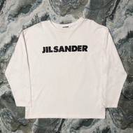 White long t-shirt jil sander basic logo