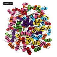 CHiWANji 50 Pieces 2 Holes  Wood  Shapes Embellishment for Sewing Crafting  Cardmaking