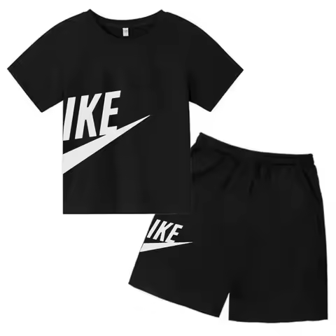 Brand Print Fan Clothes Children Teen T Shirt Suit Summer Top +shorts 2 Pcs Set Short Sleeve Casual