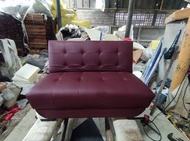 Sofa Bed ขนาด2 ที่นั่ง รุ่น Waffle ตกแต่งห้องStyle Minimal ด้วยงานหนังเทียมPD ทำความสะอาดง่าย โครงสร