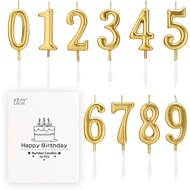 Beanlieve 10-Pieces Numeral Birthday Candles - Cake Numeric Candles Number 0 1 2 3 4 5 6 7 8 9,Used 