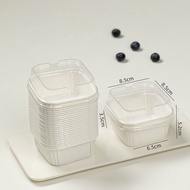 50PCS Square Baking Cup Disposable Cake Box with Lids Heat Resistant Mould Oven Tools 6.5x3.5CM