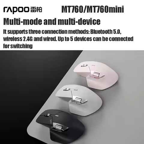 Rapoo MT760/MT760Mini Multi-mode Rechargeable Wireless Mouse Ergonomic 4000 DPI Support Up to 4 Devi