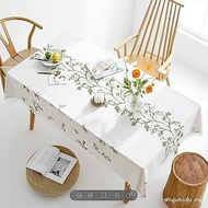 New Embroidery Embroidery table cloth Fabric Cotton Linen Simple Ins Rectangular Table Cloth Coffee 