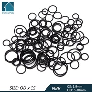 [Ready Stock & COD] 100pcs NBR Nitrile Rubber Sealing O-ring Gasket Replacements Seal O rings OD 6mm