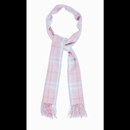 Burberry 粉色格紋羊毛圍巾