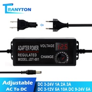 Tranyton Lighting LED Adapter Adjustable Voltage Regulated  Power Supply AC100-240V to DC 3-24V  DC9-24V  DC3-12V 1A  2A 3A 5A 10A  EU plug