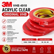 3M VHB 4910 DOUBLE SIDED ACRYLIC CLEAR TAPE 10MM 15MM 20MM