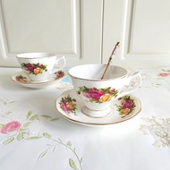 【Chumbo】Royal Albert Classic Vintage Rose Ceramic Tea Cup Set English Style Coffee Cup Set Elegant C