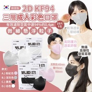 &lt;香港現貨&gt;韓國製2D KF94 三層成人彩色口罩 (25片/包) BSJ