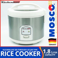 Kucheluxe Premium Rice Cooker 1.8L Jar Type (10 cups)  | Stainless Steel | With Steamer | Kuchenluxe